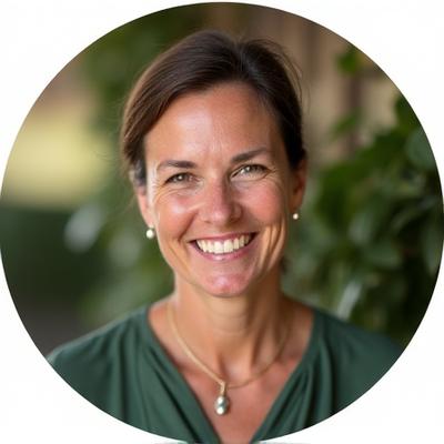Professional headshot of Sarah Thompson, co-founder of Brew & Hearth Collective, smiling