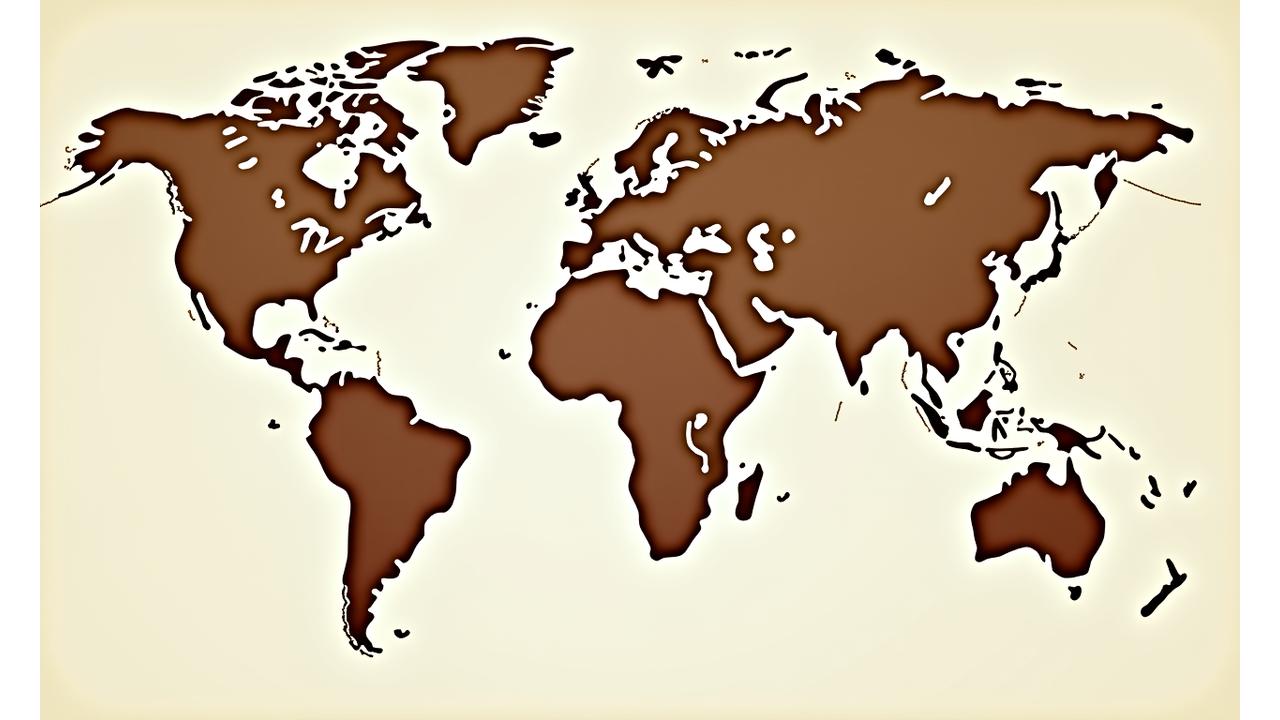 Interactive map indicating coffee growing regions of Ethiopia, Colombia, and Guatemala