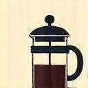 Illustration of a French press coffee maker