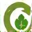 Recycle and compost symbols within a green circle