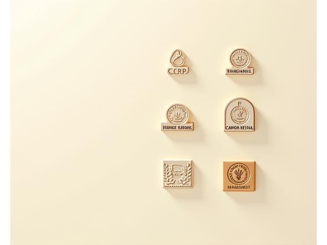Various sustainability certification badges and awards on a clean background, symbolizing trust and verification